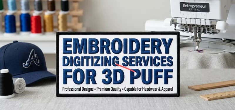  Embroidery Digitizing Services for 3D Puff 