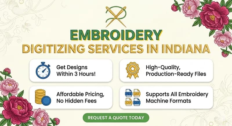 Embroidery Digitizing Services in Indiana