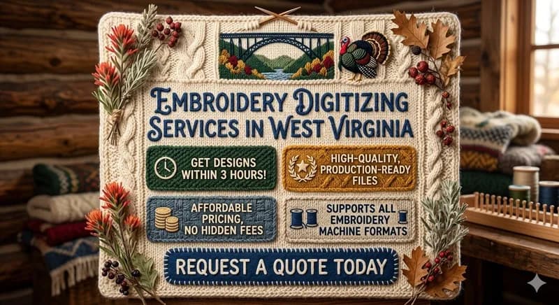 Embroidery Digitizing Services in West Virginia