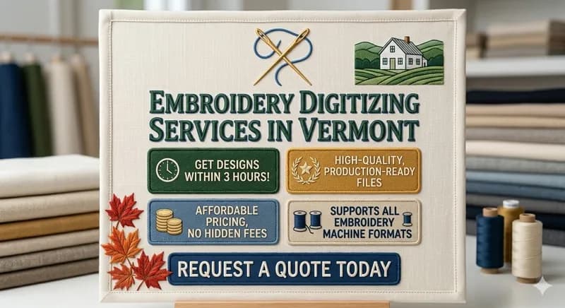 Embroidery Digitizing Services in Vermont