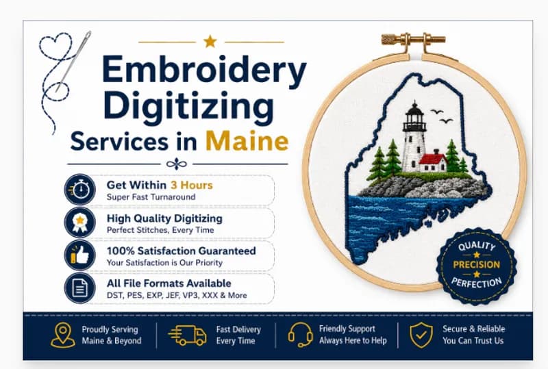 Embroidery Digitizing Services in Maine Embroidery Digitizing Services in Maine
